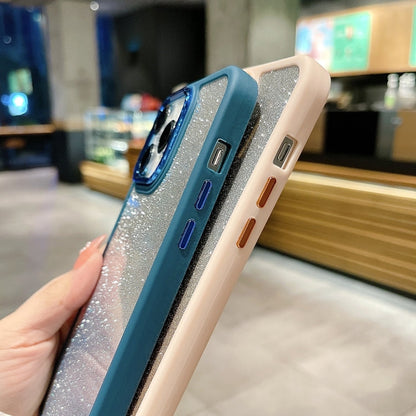 Avelena | iPhone 14 Gradient Glitter Elektroplattierung Acryl Handytasche - Grün