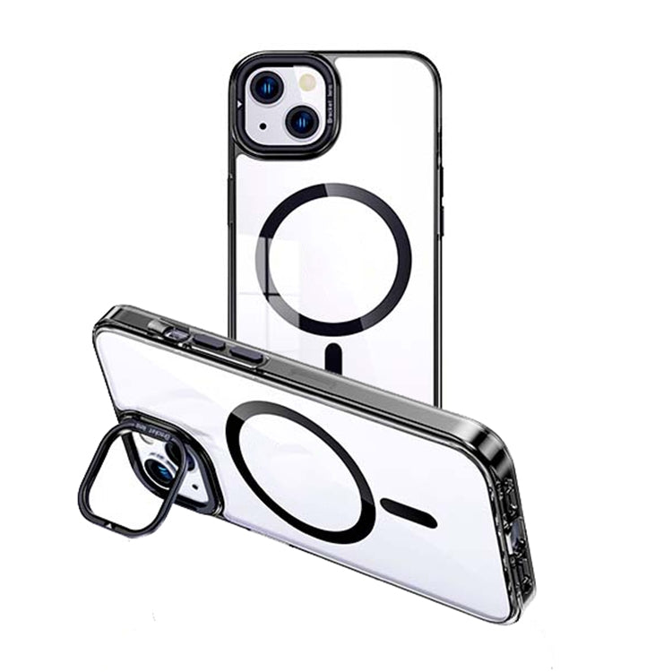 Avelena | iPhone 14 MagSafe Magnet Unsichtbarer Halter Transparente Telefonhülle - Schwarz