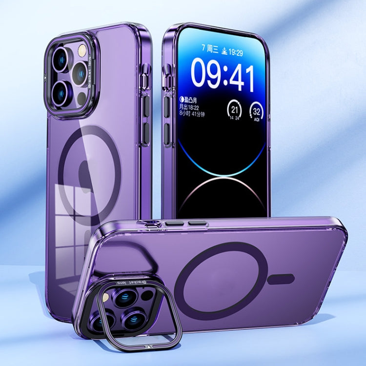 Avelena | iPhone 14 MagSafe Magnet Unsichtbarer Halter Transparente Telefonhülle - Schwarz