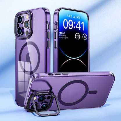 Avelena | iPhone 14 MagSafe Magnet Unsichtbarer Halter Transparente Telefonhülle - Schwarz