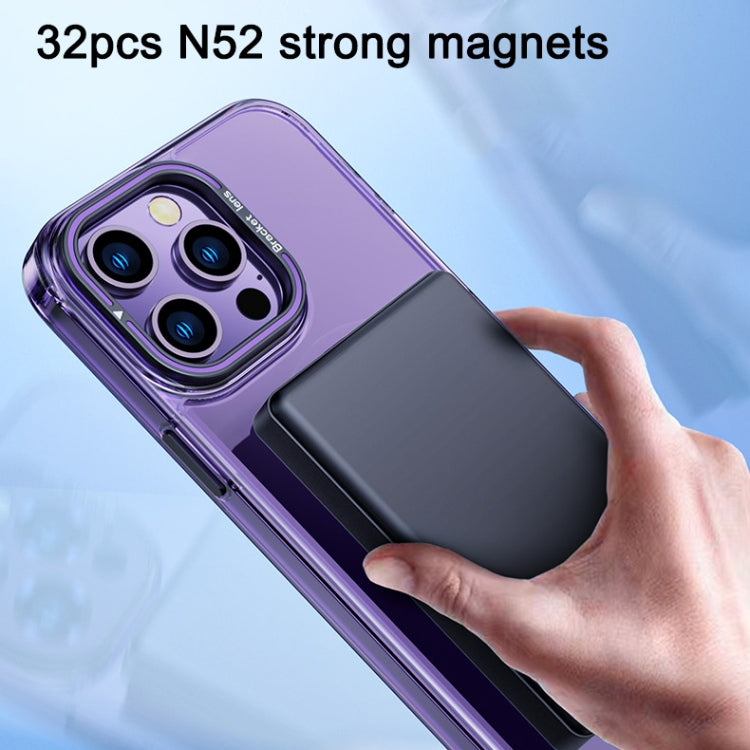 Avelena | iPhone 14 MagSafe Magnet Unsichtbarer Halter Transparente Telefonhülle - Schwarz
