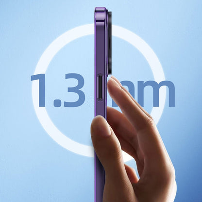 Avelena | iPhone 14 MagSafe Magnet Unsichtbarer Halter Transparente Telefonhülle - Schwarz