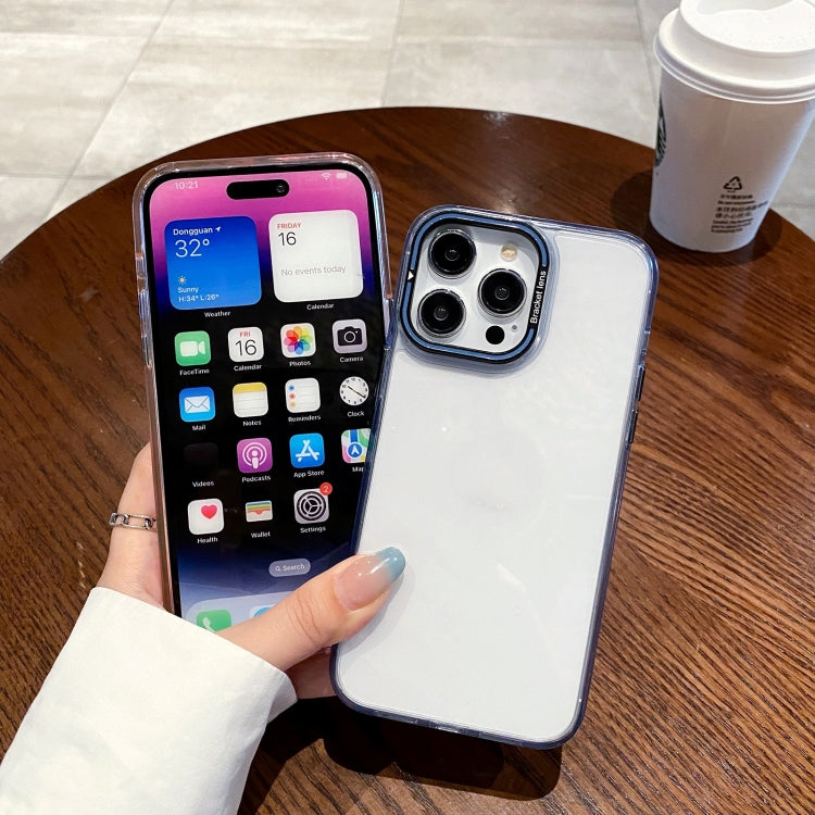 Avelena | iPhone 14 Unsichtbare Kamera Halterung Transparentes Handyhülle - Silber