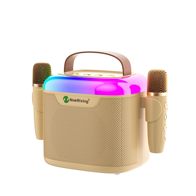 Avelena | New RiXing NR8805 TWS Tragbarer Smart Bluetooth Lautsprecher mit RGB-Beleuchtung (Beige)