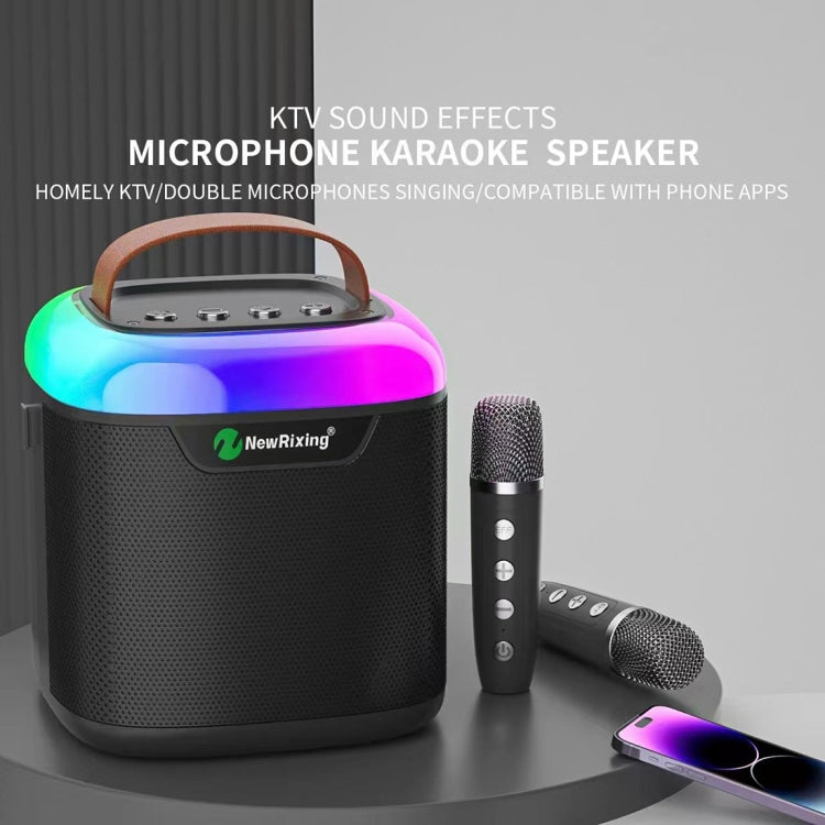 Avelena | New RiXing NR8805 TWS Tragbarer Smart Bluetooth Lautsprecher mit RGB-Beleuchtung (Schwarz)