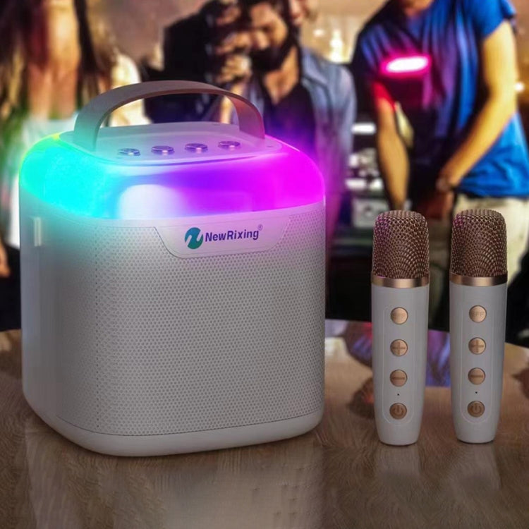 Avelena | New RiXing NR8805 TWS Tragbarer Smart Bluetooth Lautsprecher mit RGB-Beleuchtung (Weiß)