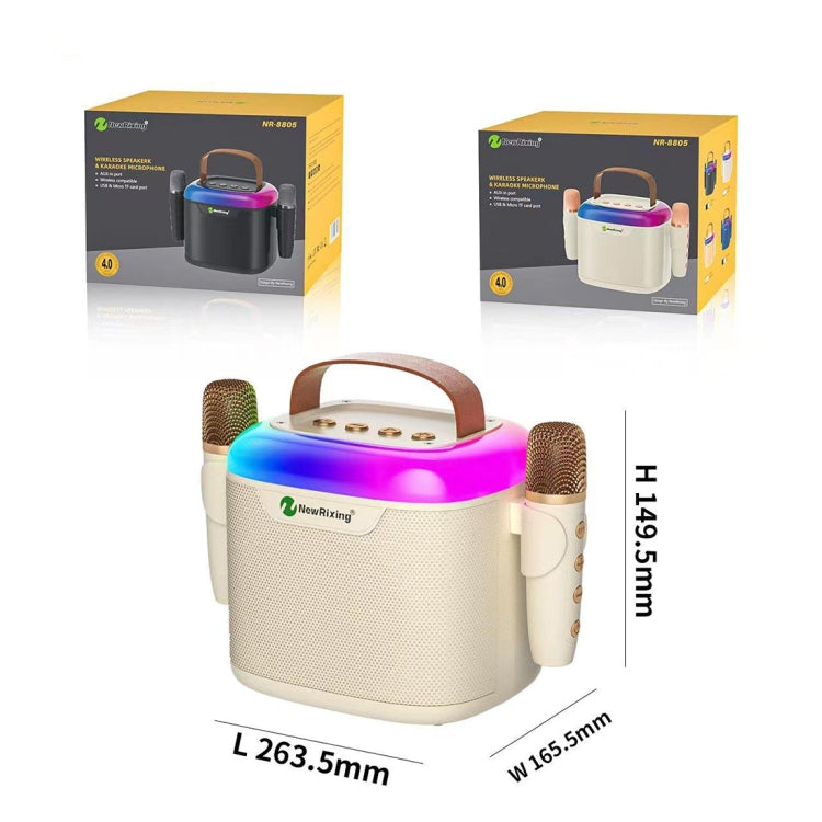 Avelena | New RiXing NR8805 TWS Tragbarer Smart Bluetooth Lautsprecher mit RGB-Beleuchtung (Schwarz)