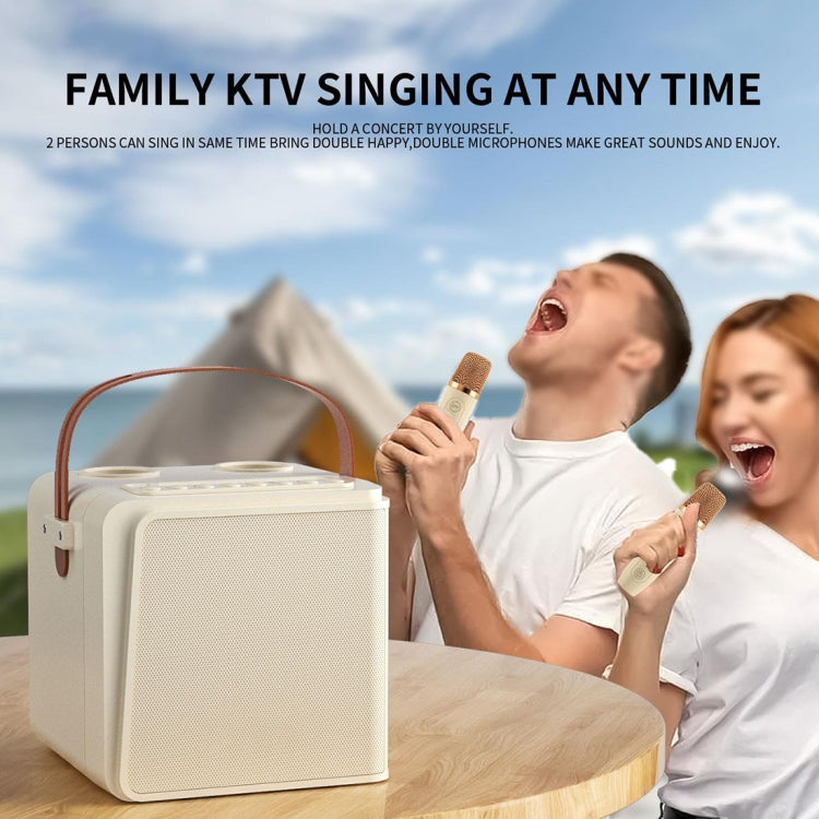 Avelena | New RiXing NR8807 TWS Tragbarer Handheld Geräuschreduzierung Smart Wireless Bluetooth Lautsprecher (Beige)
