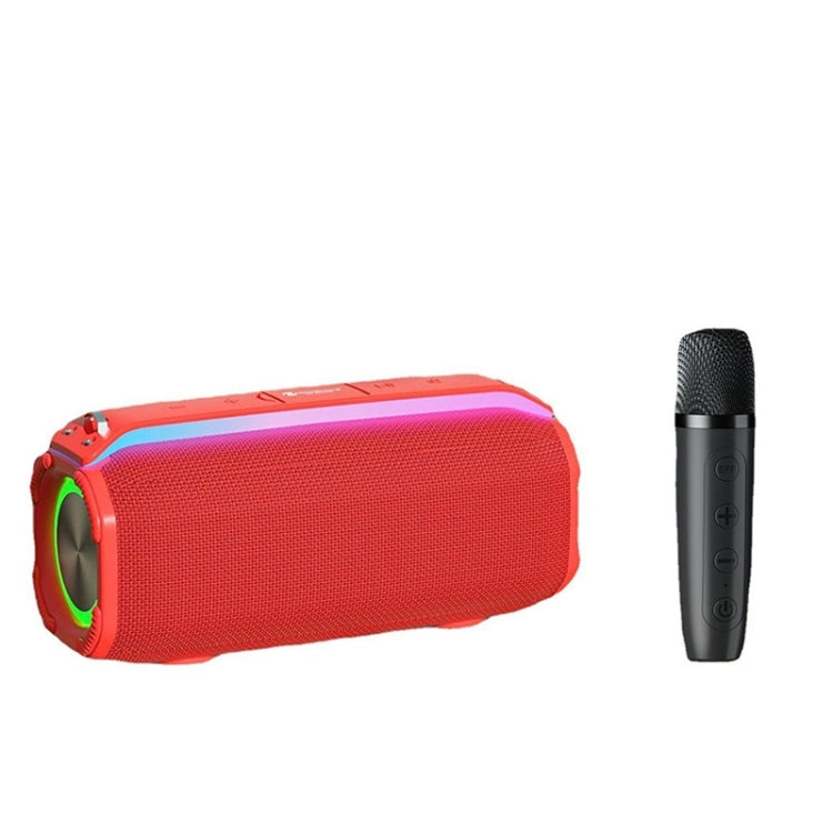 Avelena | New RiXing NR8809 20W Outdoor Tragbarer TWS Smart Wireless Bluetooth Lautsprecher, Stil:Einzelmikrofon(Rot)