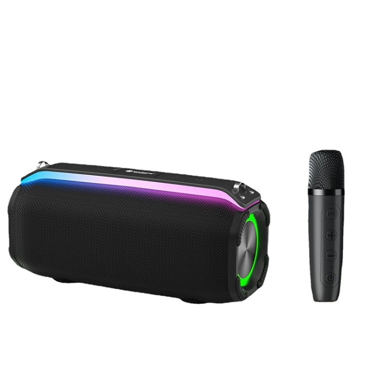 Avelena | New RiXing NR8809 20W Outdoor Tragbarer TWS Smart Wireless Bluetooth Lautsprecher, Stil:Einzelmikrofon(Schwarz)