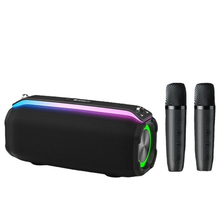 Avelena | New RiXing NR8809 20W Tragbarer TWS Smart Wireless Bluetooth Lautsprecher, Stil:Dual Mic(Schwarz)