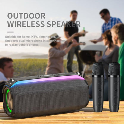Avelena | New RiXing NR8809 20W Tragbarer TWS Smart Wireless Bluetooth Lautsprecher, Stil:Dual Mic(Schwarz)
