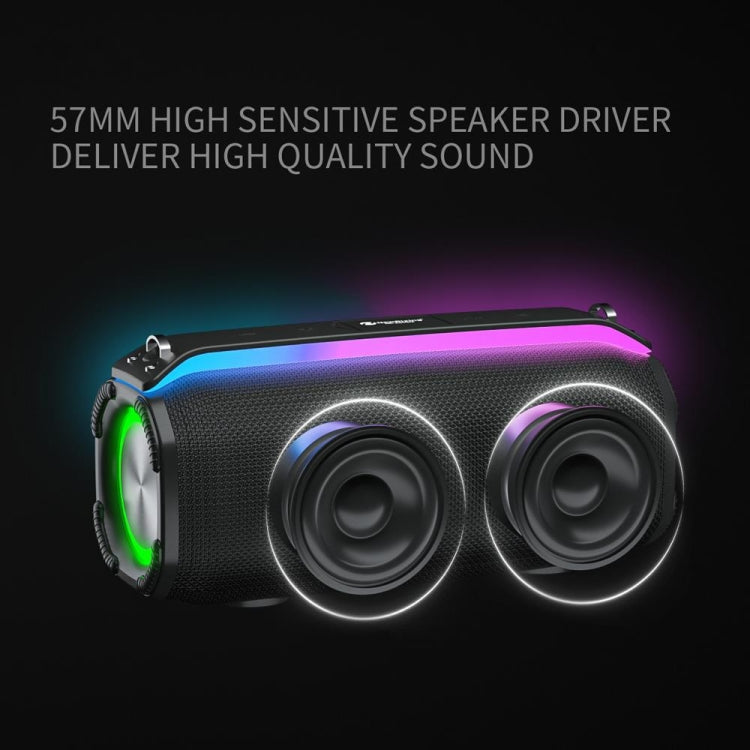 Avelena | New RiXing NR8809 20W Tragbarer TWS Smart Wireless Bluetooth Lautsprecher, Stil:Dual Mic(Schwarz)