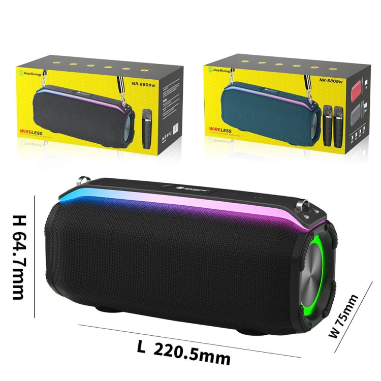 Avelena | New RiXing NR8809 20W Outdoor Tragbarer TWS Smart Wireless Bluetooth Lautsprecher, Stil:Einzelmikrofon(Rot)