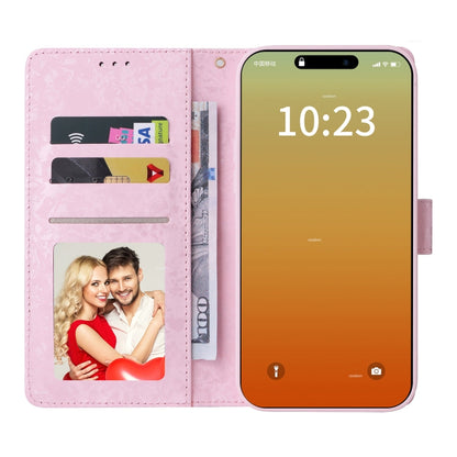 Avelena | Iphone 15 Pro Bronzing Painting Rfid Lederhülle - Gelbe Gänseblümchen