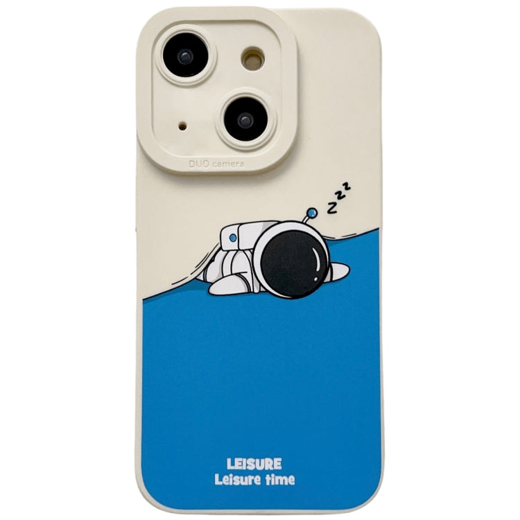 Avelena | iPhone 14 Liquid Angel Eyes Astronaut TPU Handyhülle - Beige