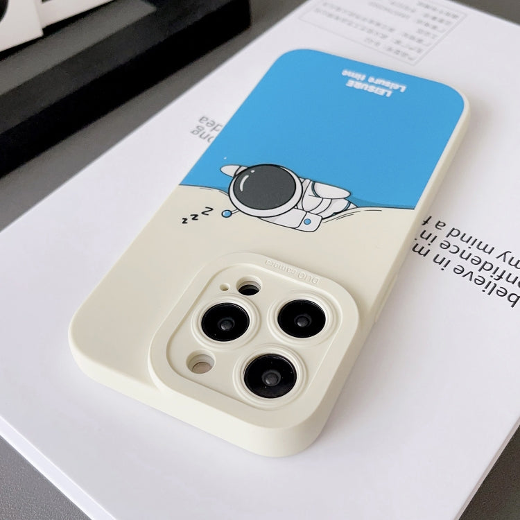 Avelena | iPhone 14 Liquid Angel Eyes Astronaut TPU Handyhülle - Beige
