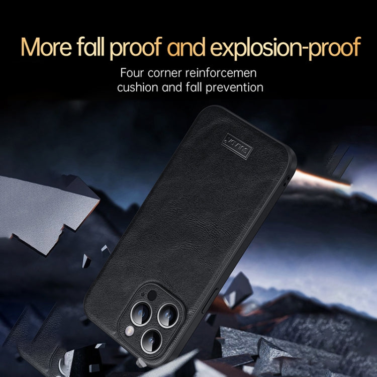 Avelena | iPhone 15 SULADA stoßfest TPU Hybrid handgefertigte Leder Handyhülle - Blau