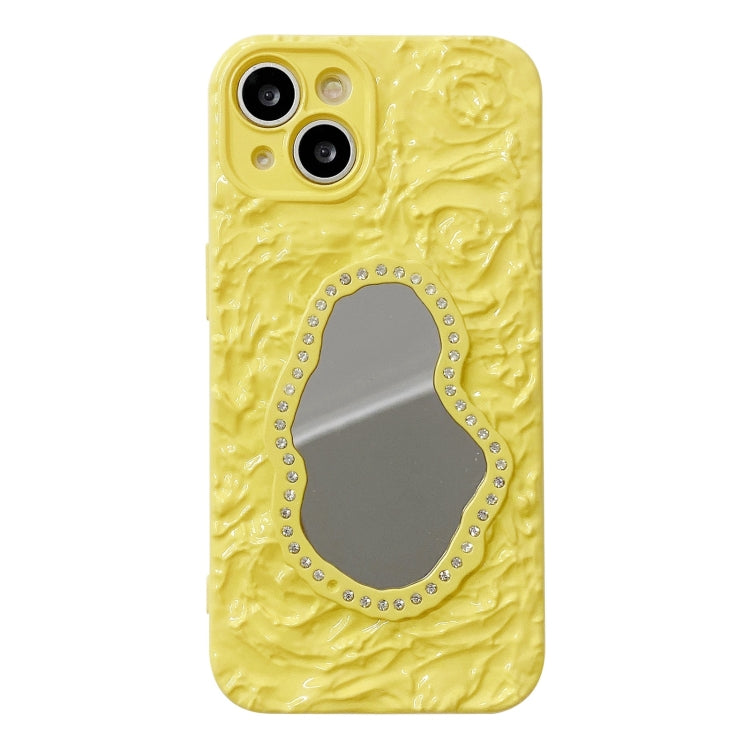 Avelena | iPhone 14 Rose Texture Mirror TPU Handyhülle - Gelb