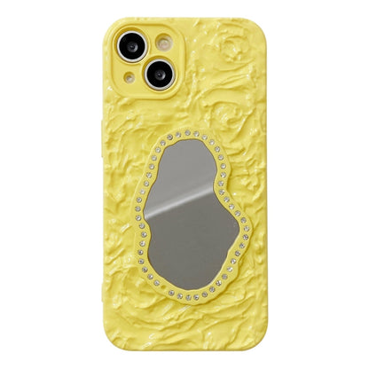 Avelena | iPhone 14 Rose Texture Mirror TPU Handyhülle - Gelb