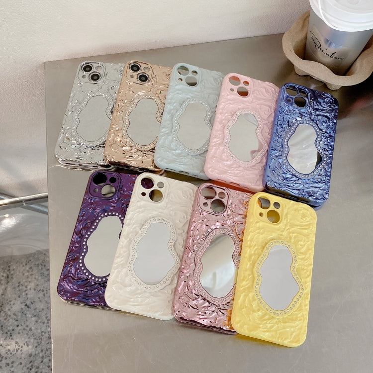 Avelena | iPhone 14 Rose Texture Mirror TPU Handyhülle - Gelb