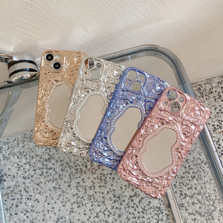 Avelena | iPhone 14 Rose Texture Mirror TPU Handyhülle - Gelb