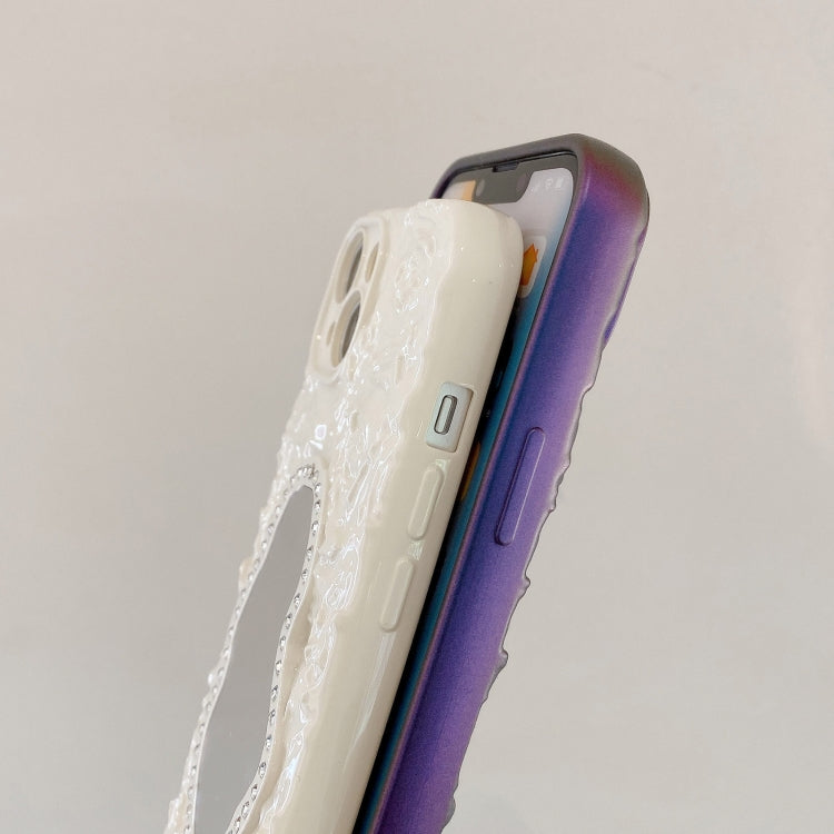 Avelena | iPhone 14 Rose Texture Mirror TPU Handyhülle - Gelb
