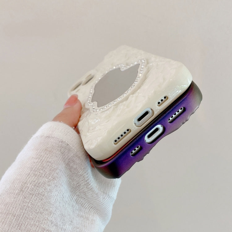 Avelena | iPhone 14 Rose Texture Mirror TPU Handyhülle - Gelb