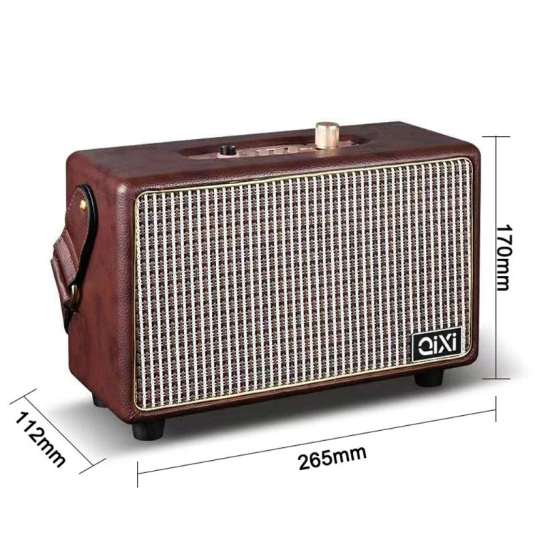Avelena | SK2025 Vintage Tragbarer Outdoor Desktop Subwoofer Schwerer Bass Wireless Bluetooth Lautsprecher(Rote Ledertasche)