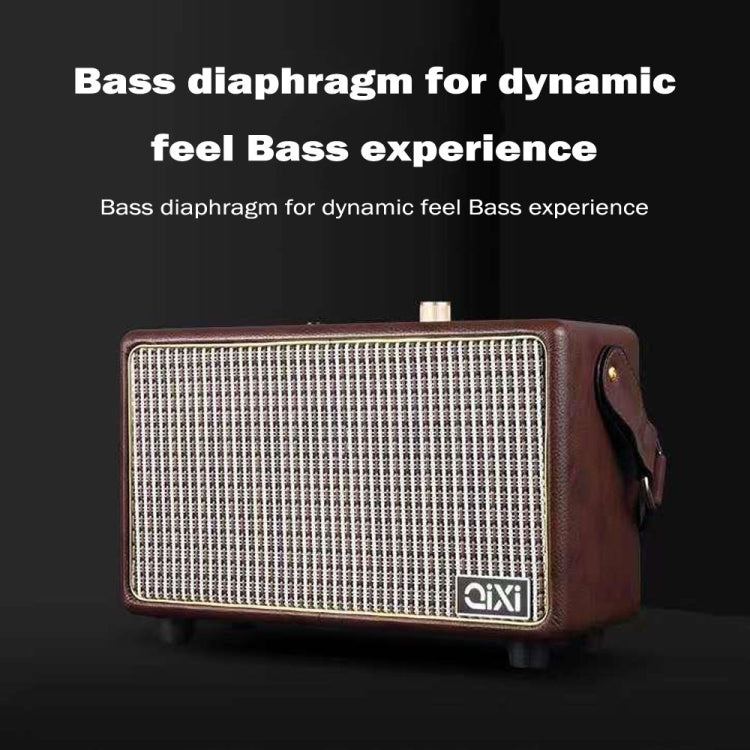 Avelena | SK2025 Vintage Tragbarer Outdoor Desktop Subwoofer Schwerer Bass Wireless Bluetooth Lautsprecher(Rote Ledertasche)