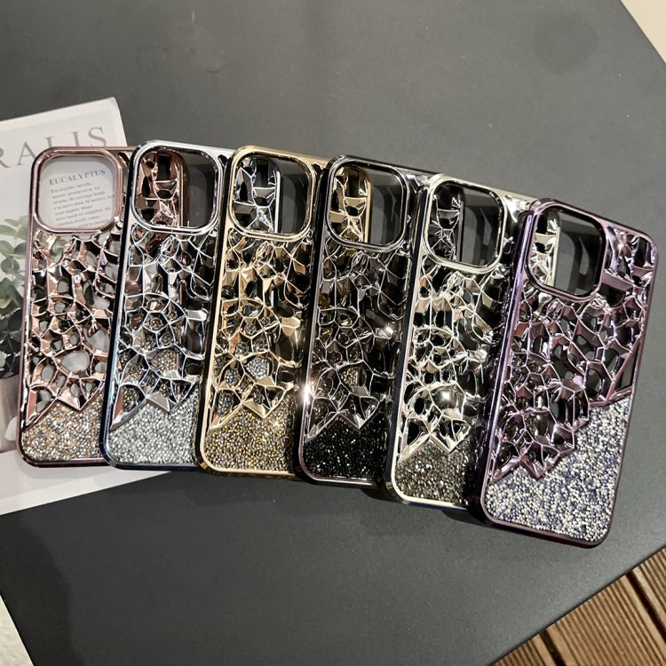 Avelena | iPhone 14 Diamant Stil Hohl Wärmeableitung elektroplatiert TPU Handyhülle - Lila