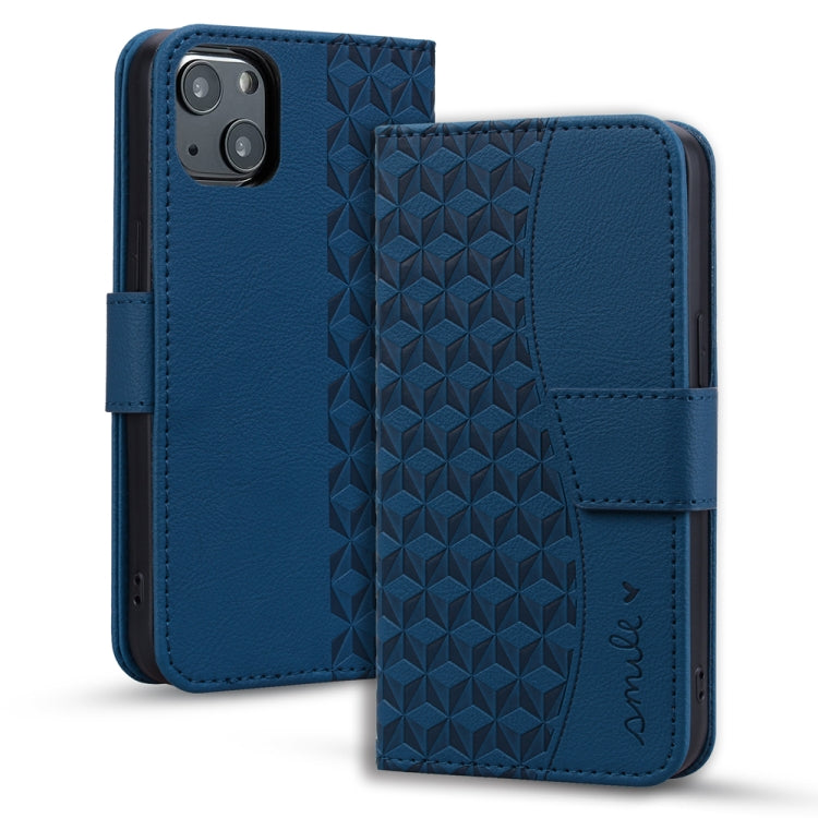 Avelena | Iphone 14 Plus Business Diamond Buckle Leder Handyhülle Mit Lanyard - Königsblau