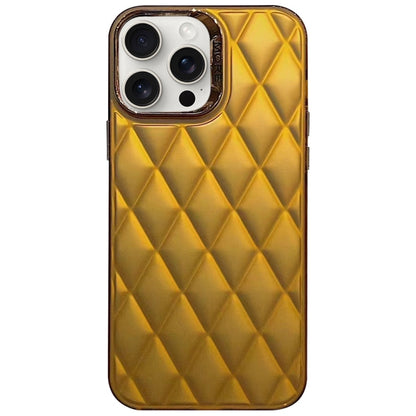 Avelena | iPhone 14 Pro 3D Rhombus Elektroplattierung TPU Hybrid PC Handyhülle - Gold