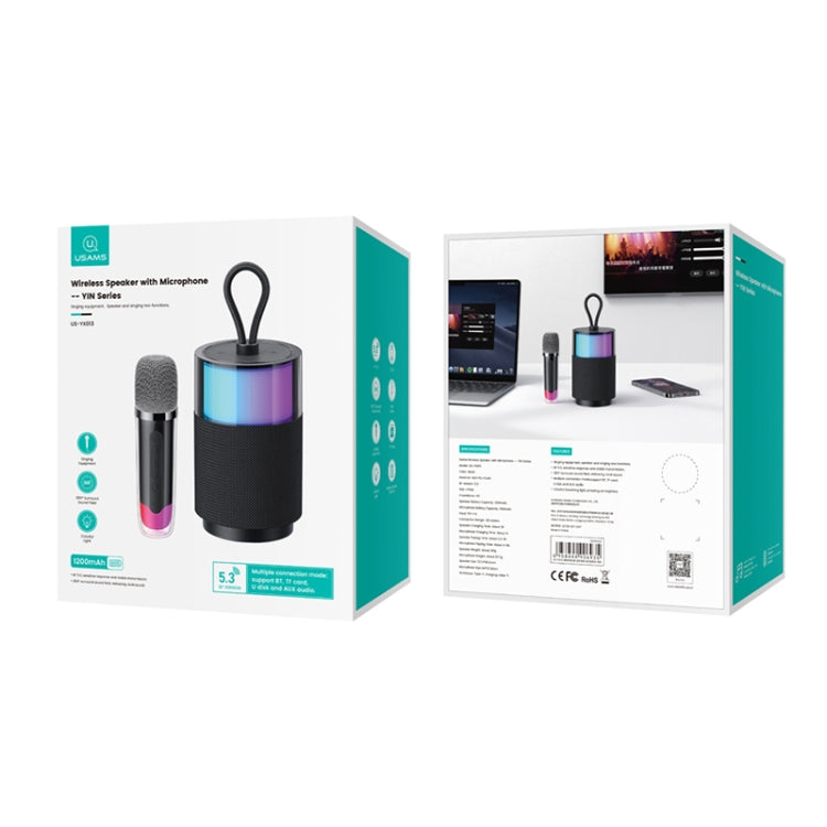 Avelena | USAMS US-YX013 Sound Element Serie Bluetooth Lautsprecher mit Mikrofon (Schwarz)
