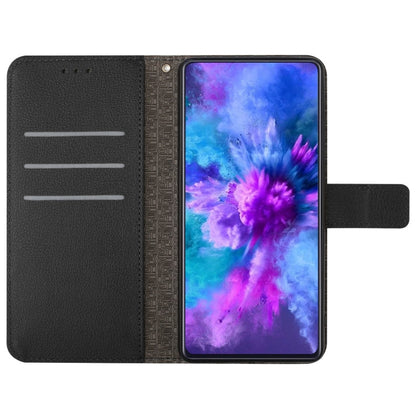 Avelena | Iphone 14 Plus Rhombisches Gitterstruktur Leder Handytasche - Schwarz