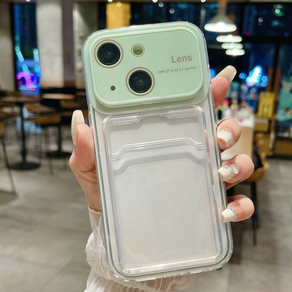 Avelena | Iphone 14 Große Fenster Pc Hybrid Tpu Handyhülle Mit Kartenfach - Grün