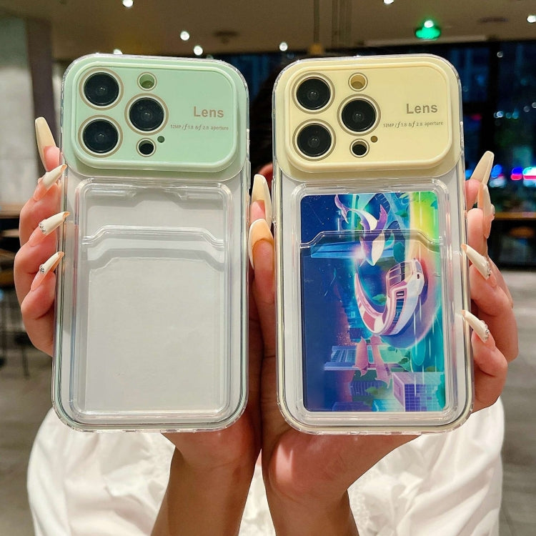 Avelena | Iphone 14 Große Fenster Pc Hybrid Tpu Handyhülle Mit Kartenfach - Grün