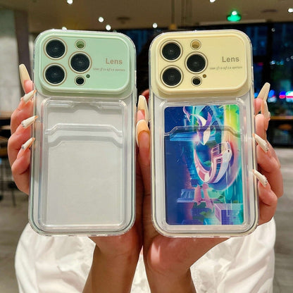 Avelena | Iphone 14 Große Fenster Pc Hybrid Tpu Handyhülle Mit Kartenfach - Grün