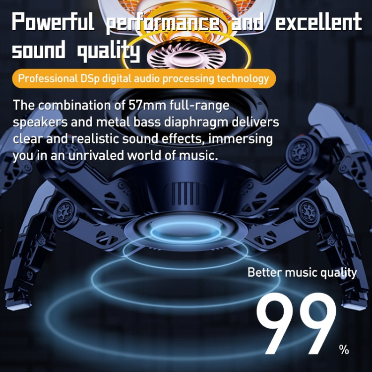 Avelena | MY-301 Mechanische RGB Licht TWS Drahtlos Bluetooth Lautsprecher (Grau)
