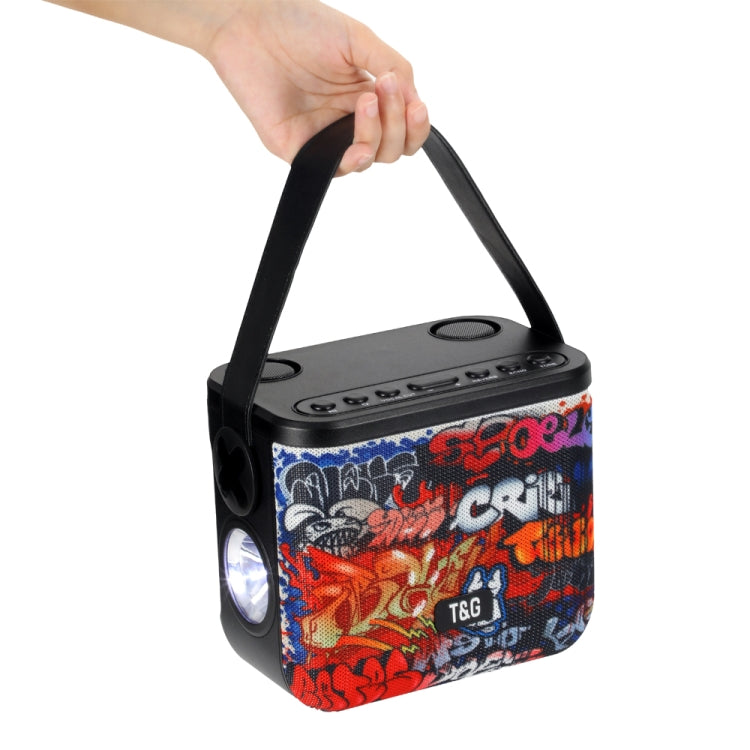 Avelena | T&G TG545DK Home Handheld Dual-Mikrofon KTV Wireless Bluetooth Lautsprecher mit Taschenlampe (Graffiti)