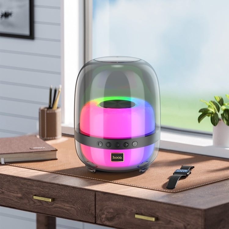 Avelena | hoco BS58 Kristall Bunt Leuchtend Bluetooth 5.1 Lautsprecher (Schwarz)