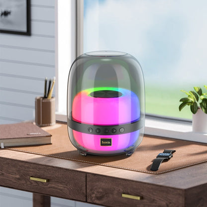 Avelena | hoco BS58 Kristall Bunt Leuchtend Bluetooth 5.1 Lautsprecher (Schwarz)