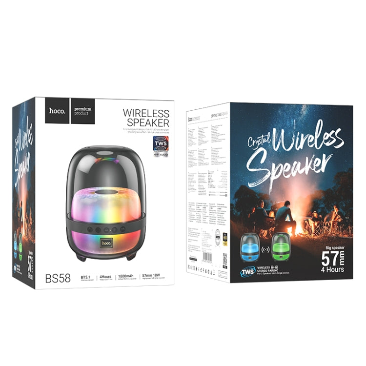 Avelena | hoco BS58 Kristall Bunt Leuchtend Bluetooth 5.1 Lautsprecher (Schwarz)