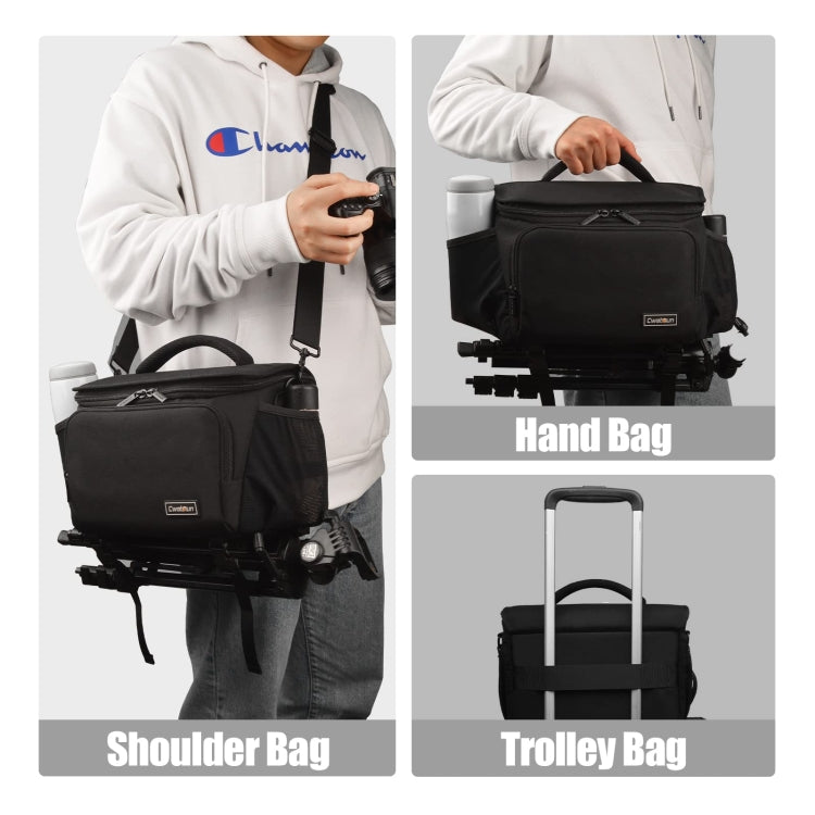 Avelena | Cwatcun D67 Crossbody Kamera Tasche Fotografie Objektiv Schultertasche, Größe: 22 x 15 x 15cm S(Black)