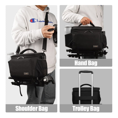 Avelena | Cwatcun D67 Crossbody Kamera Tasche Fotografie Objektiv Schultertasche, Größe: 22 x 15 x 15cm S(Black)