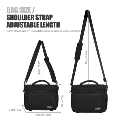 Avelena | Cwatcun D67 Crossbody Kamera Tasche Fotografie Objektiv Schultertasche, Größe: 22 x 15 x 15cm S(Black)
