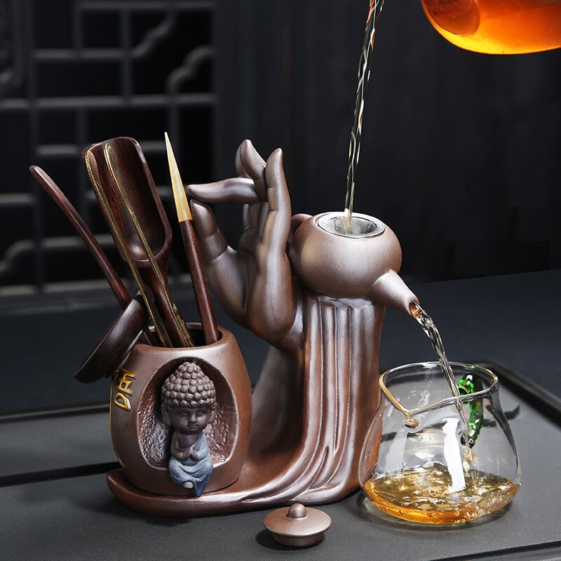 Avelena | Ebony Teezeremonie Zubehör Sechs Gentlemen Set Lila Ton Teeset Teeschrank Filter Kleiner Mönch Dekoration