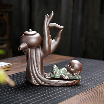 Avelena | Ebony Teezeremonie Zubehör Sechs Gentlemen Set Lila Ton Teeset Teeschrank Filter Kleiner Mönch Dekoration