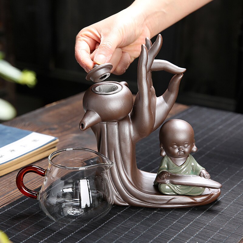 Avelena | Ebony Teezeremonie Zubehör Sechs Gentlemen Set Lila Ton Teeset Teeschrank Filter Kleiner Mönch Dekoration