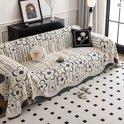 Avelena | Bestickte Blumenweiche Sofabezug